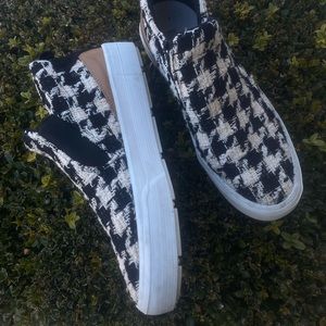 MSGM Multicolor Tweed Platform Slip-on Sneakers